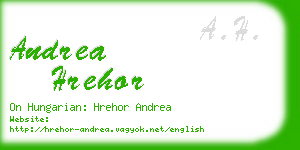 andrea hrehor business card